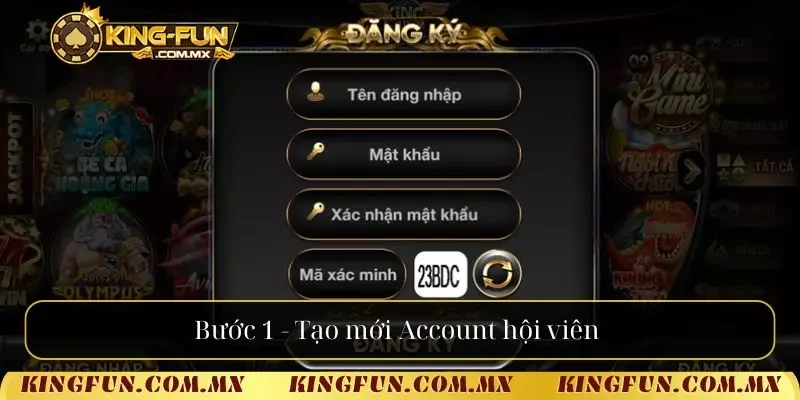 Bước 1 - Tạo mới Account hội viên