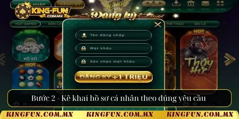 Bước 2 - Kê khai hồ sơ cá nhân theo đúng yêu cầu