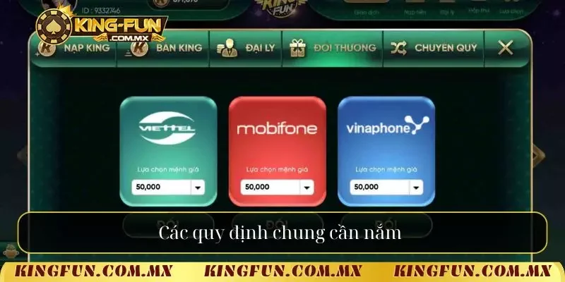 Các quy định chung cần nắm