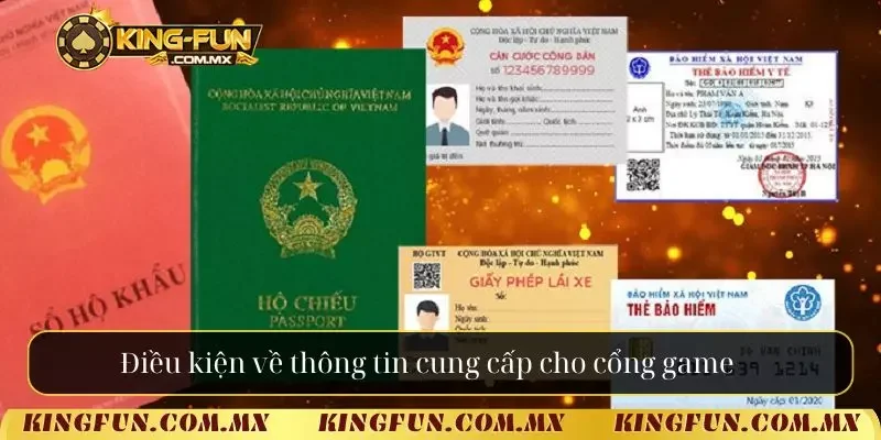 Điều kiện về thông tin cung cấp cho cổng game